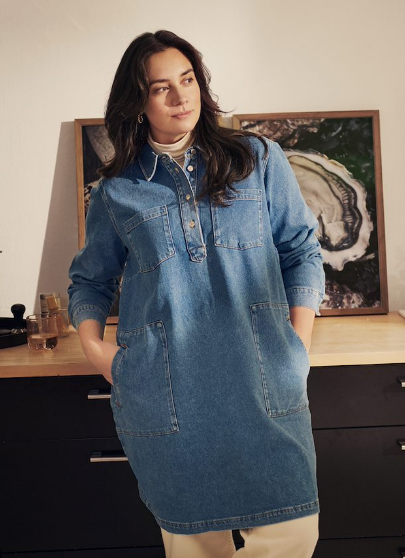 Indigo denim dress hotsell