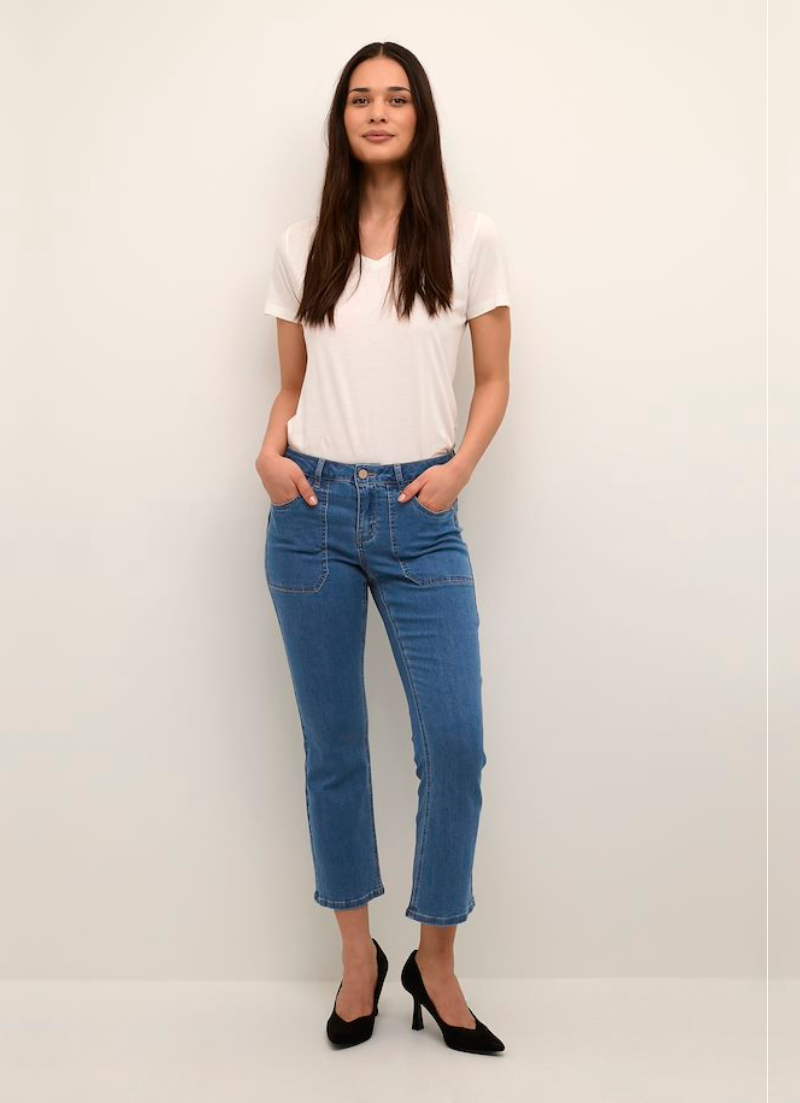 Indigo Belted Bootleg Jeans (3121807)