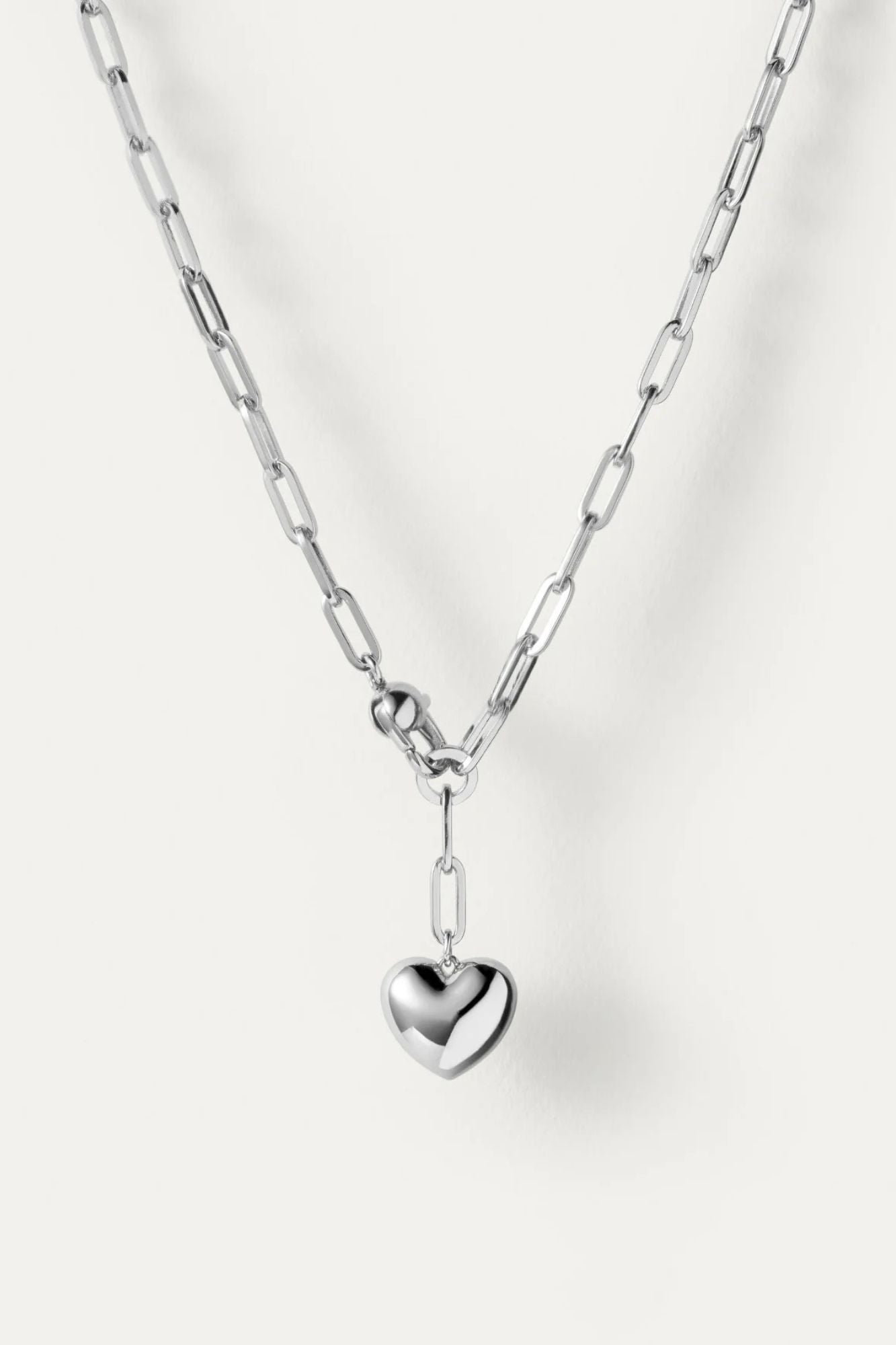 Puffy Heart Chain Silver