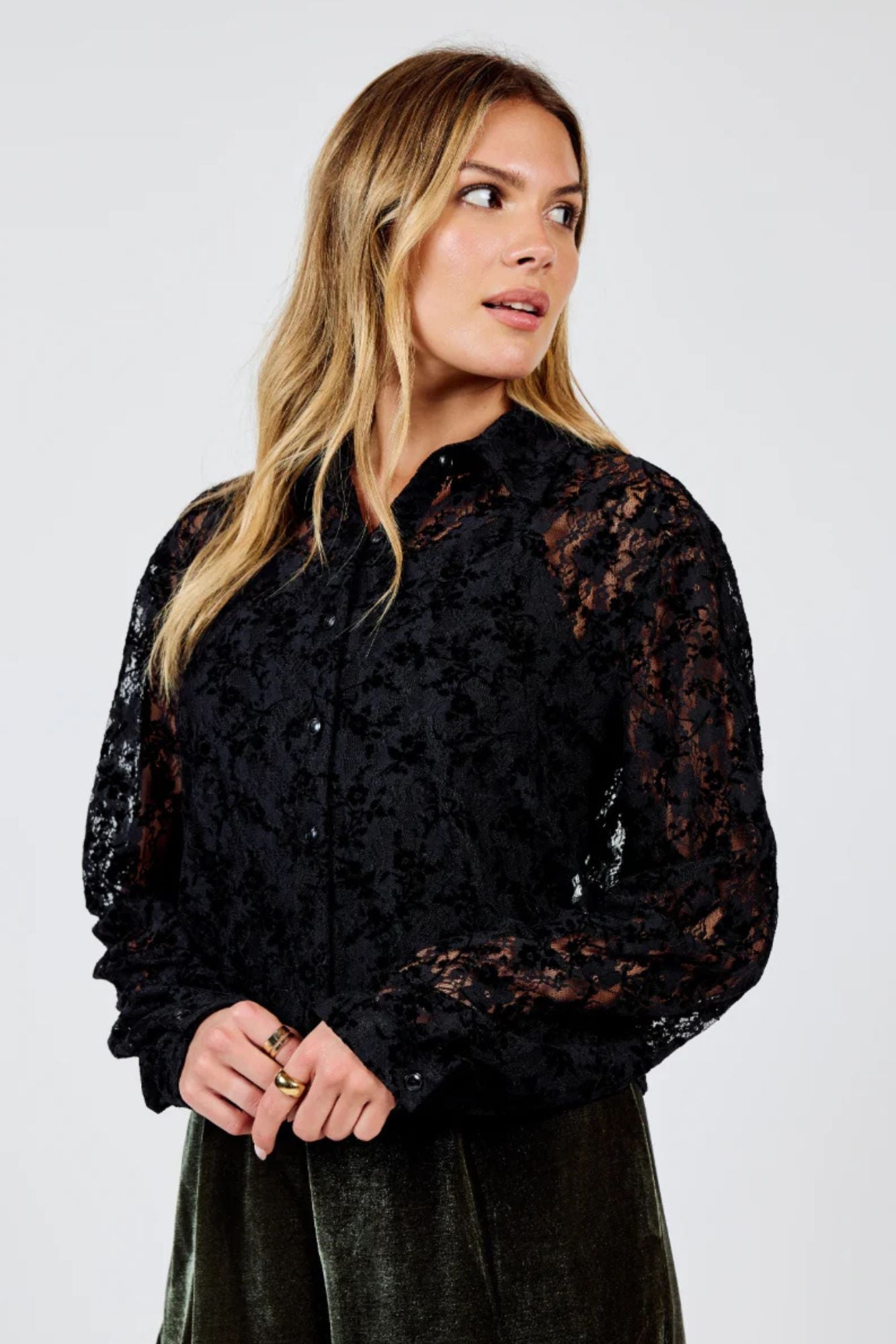 At Dusk Velvet Lace Shirt