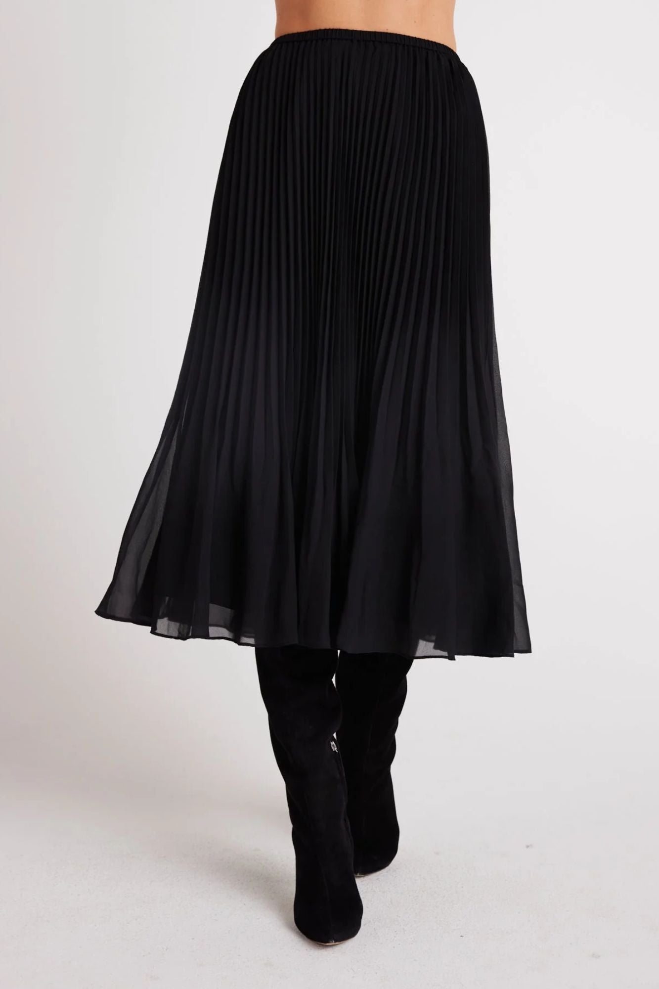 Sunburst Pleat Midi Skirt