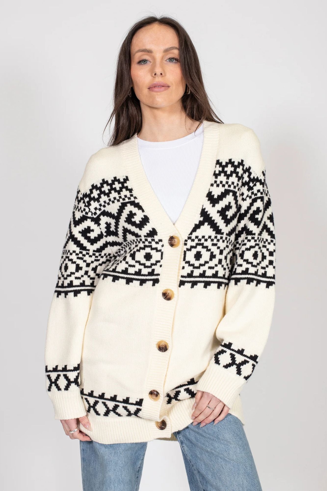 Fair Isle Knit Cardigan