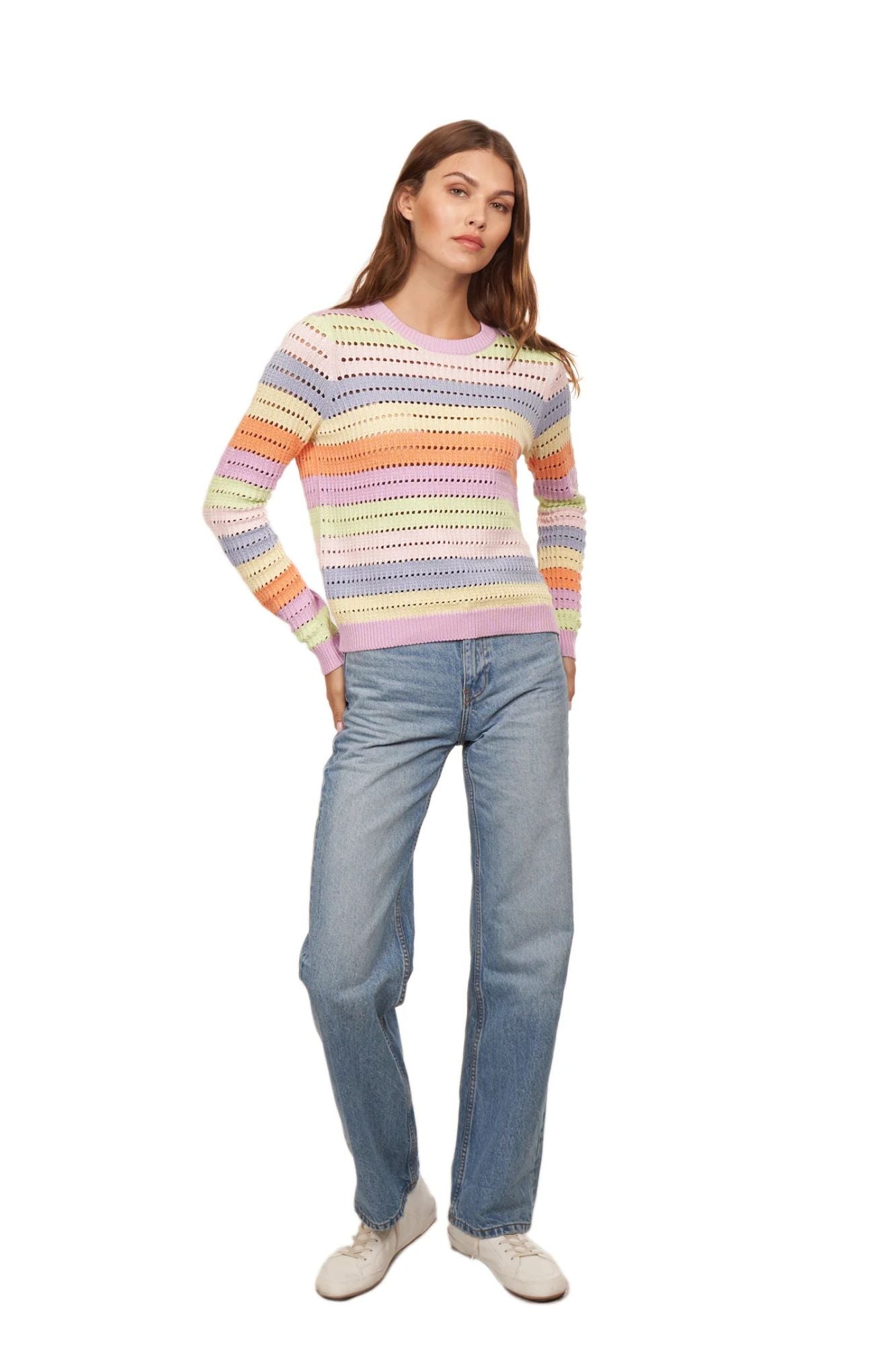 Rainbow Pointelle Stripe