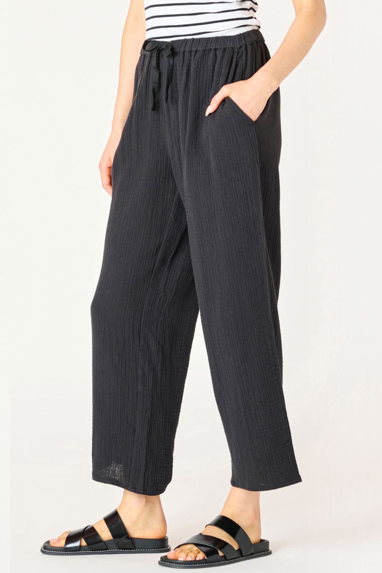 Pull On Textured Pant