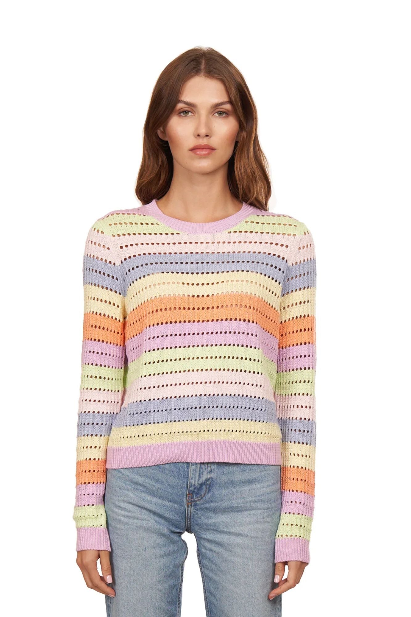 Rainbow Pointelle Stripe