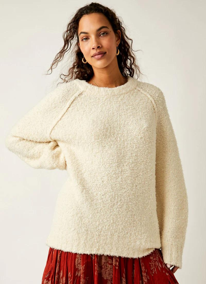 Free People Teddy Sweater Tunic in Sugar Swirl