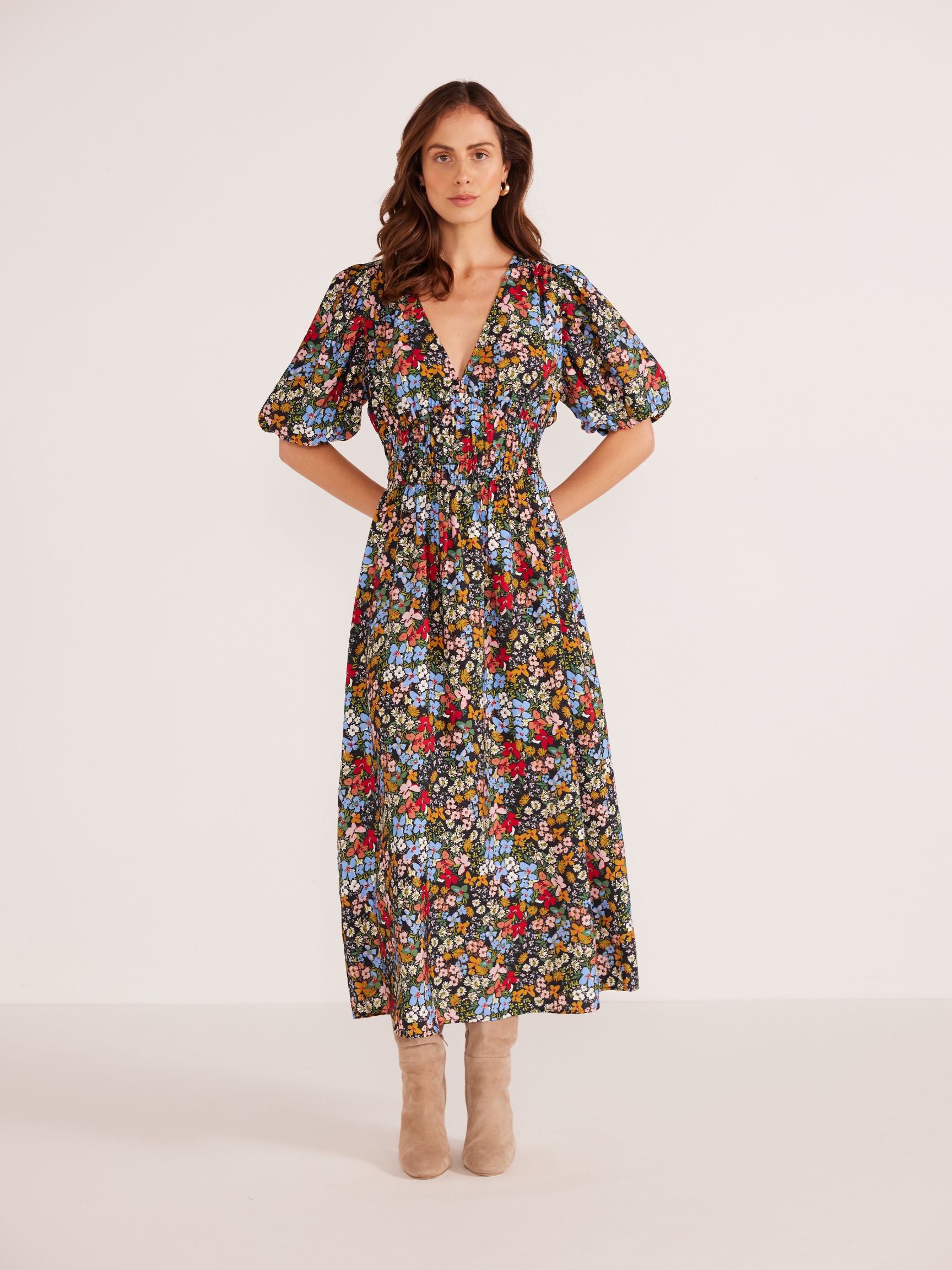 Josie Puff Sleeve Midi Dress