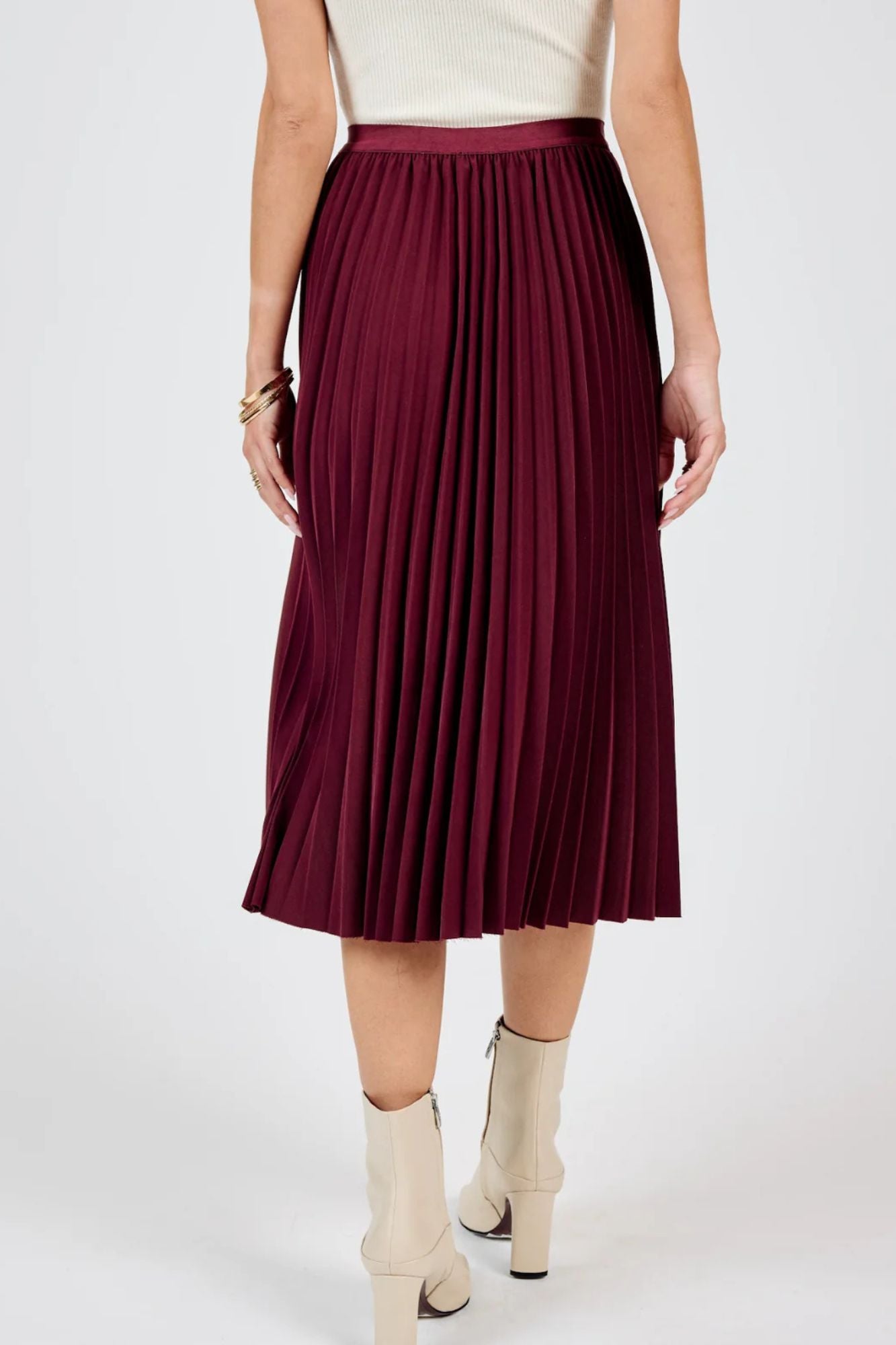 Silent Streets Pleated Midi Skirt