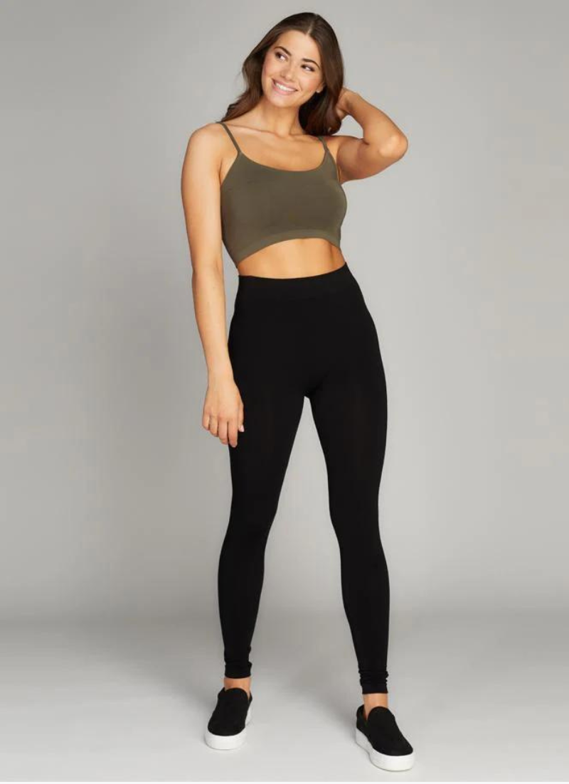 Eco Friendly High-waisted Stretchy Fleece Bamboo Leggings Shipping Included  -  Canada