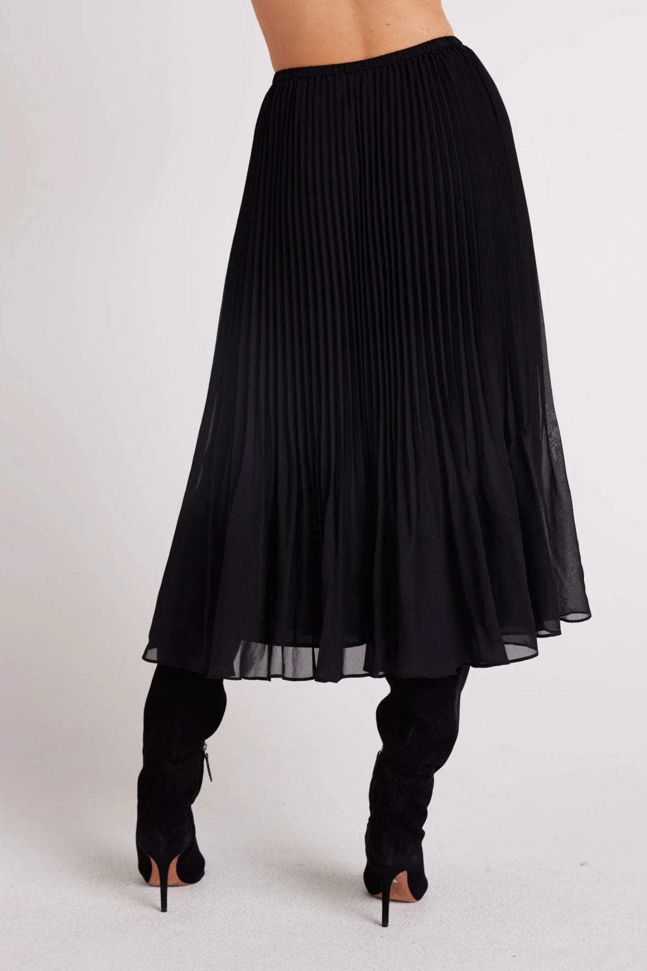 Sunburst Pleat Midi Skirt