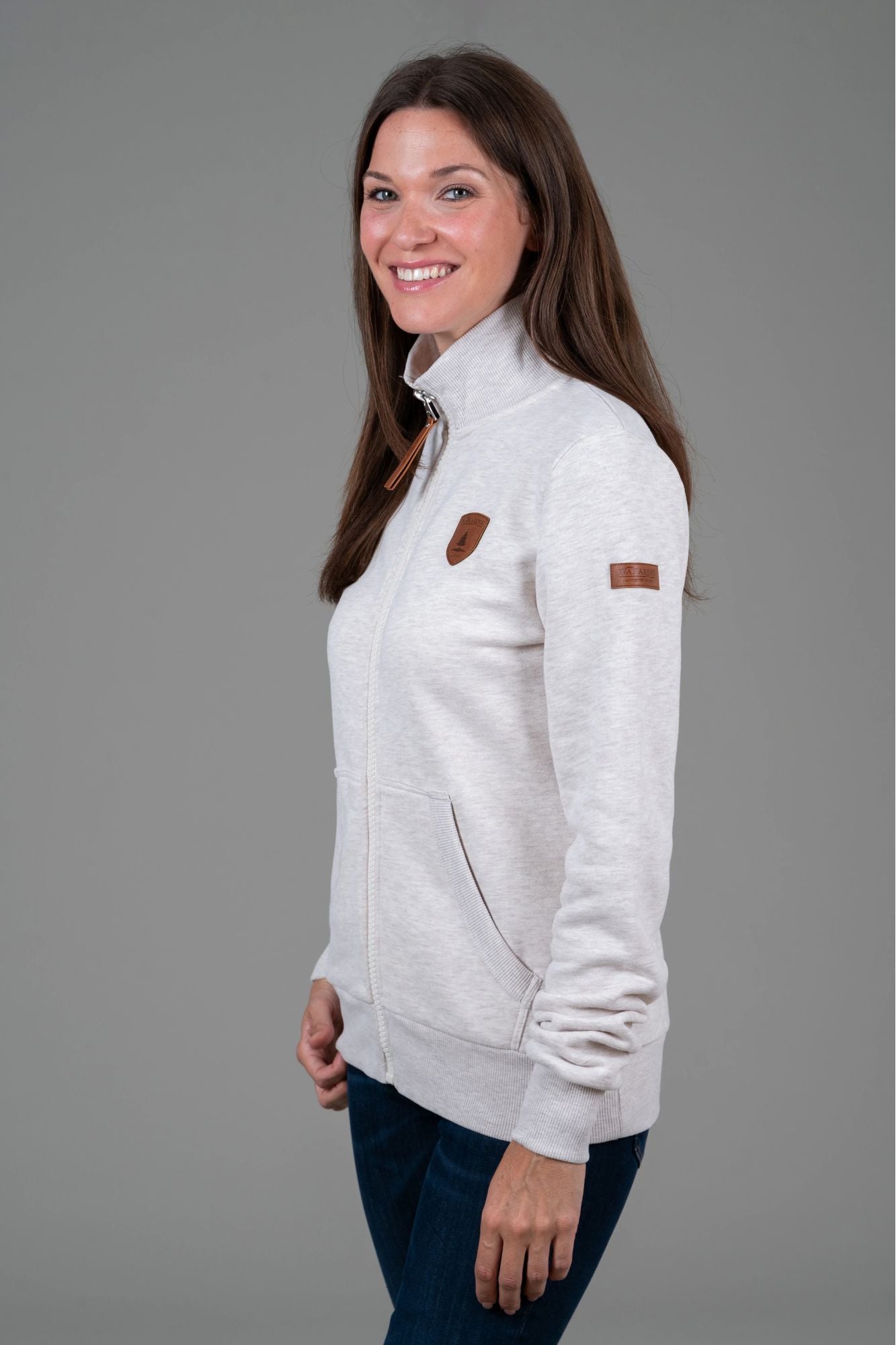 Marla Full-Zip Rib Neck Sweashirt