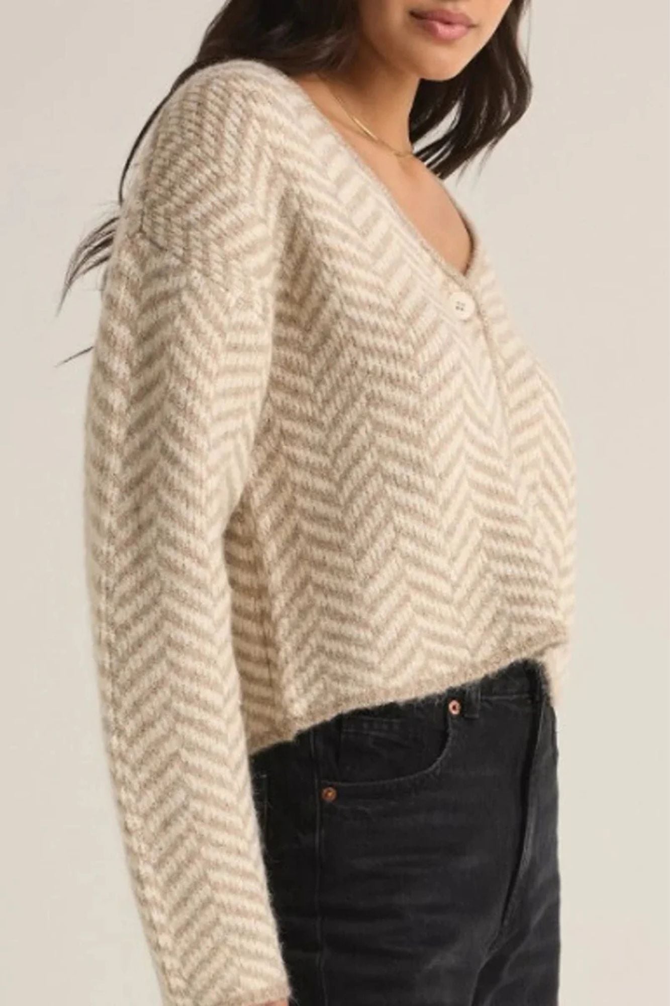 Naomi Herringbone Cardigan