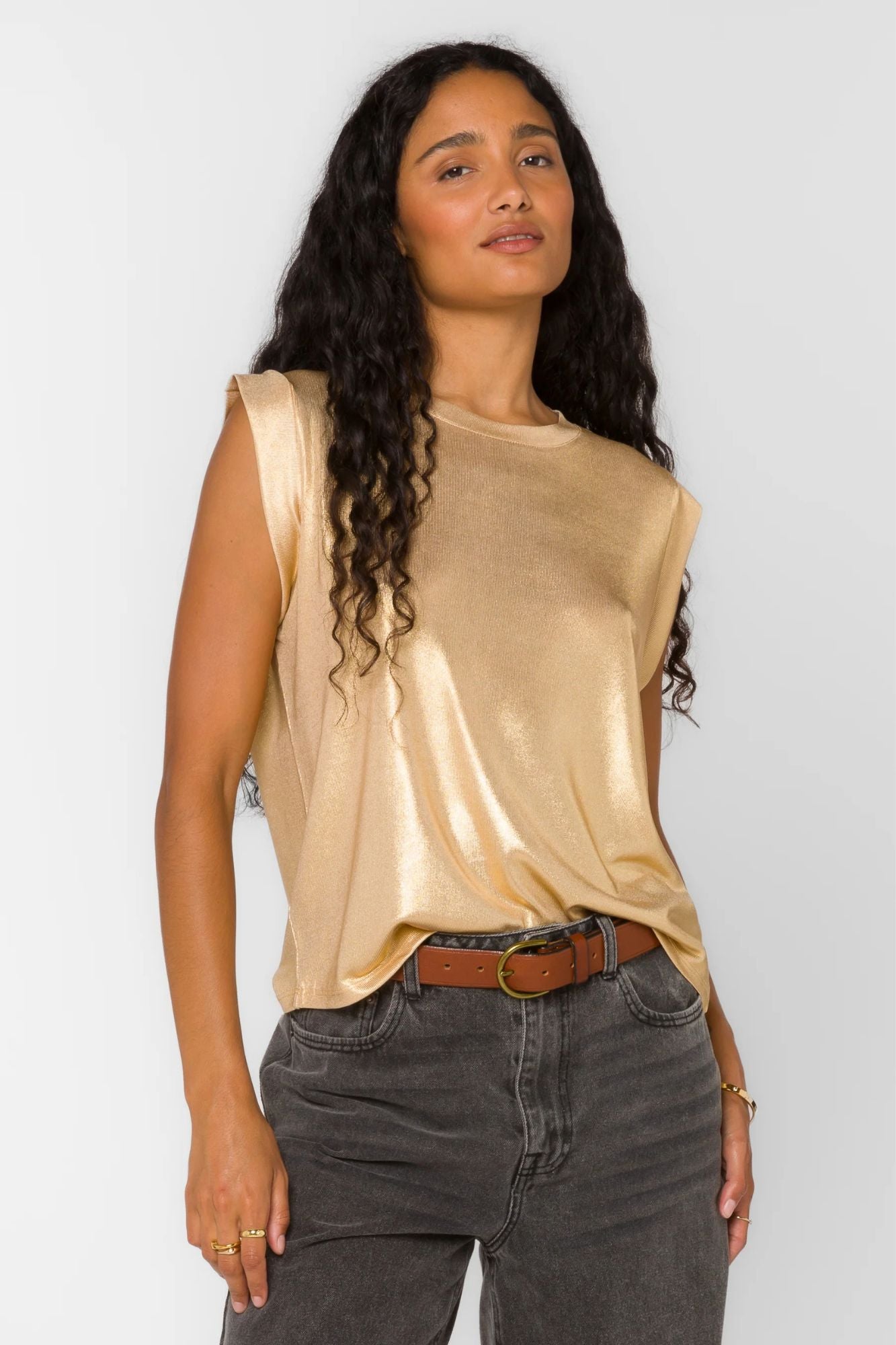 Rossin Metallic Muscle Top