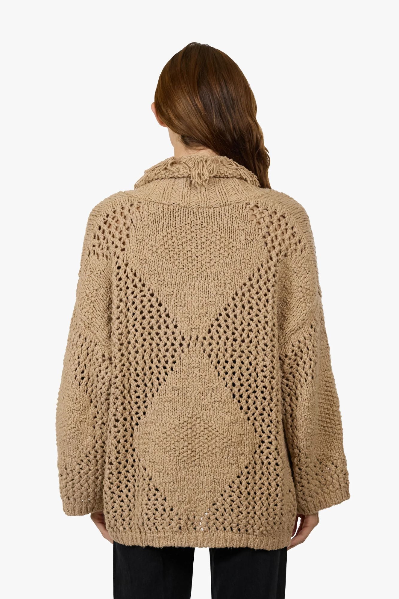 Fringed Shawl Collar Jacket