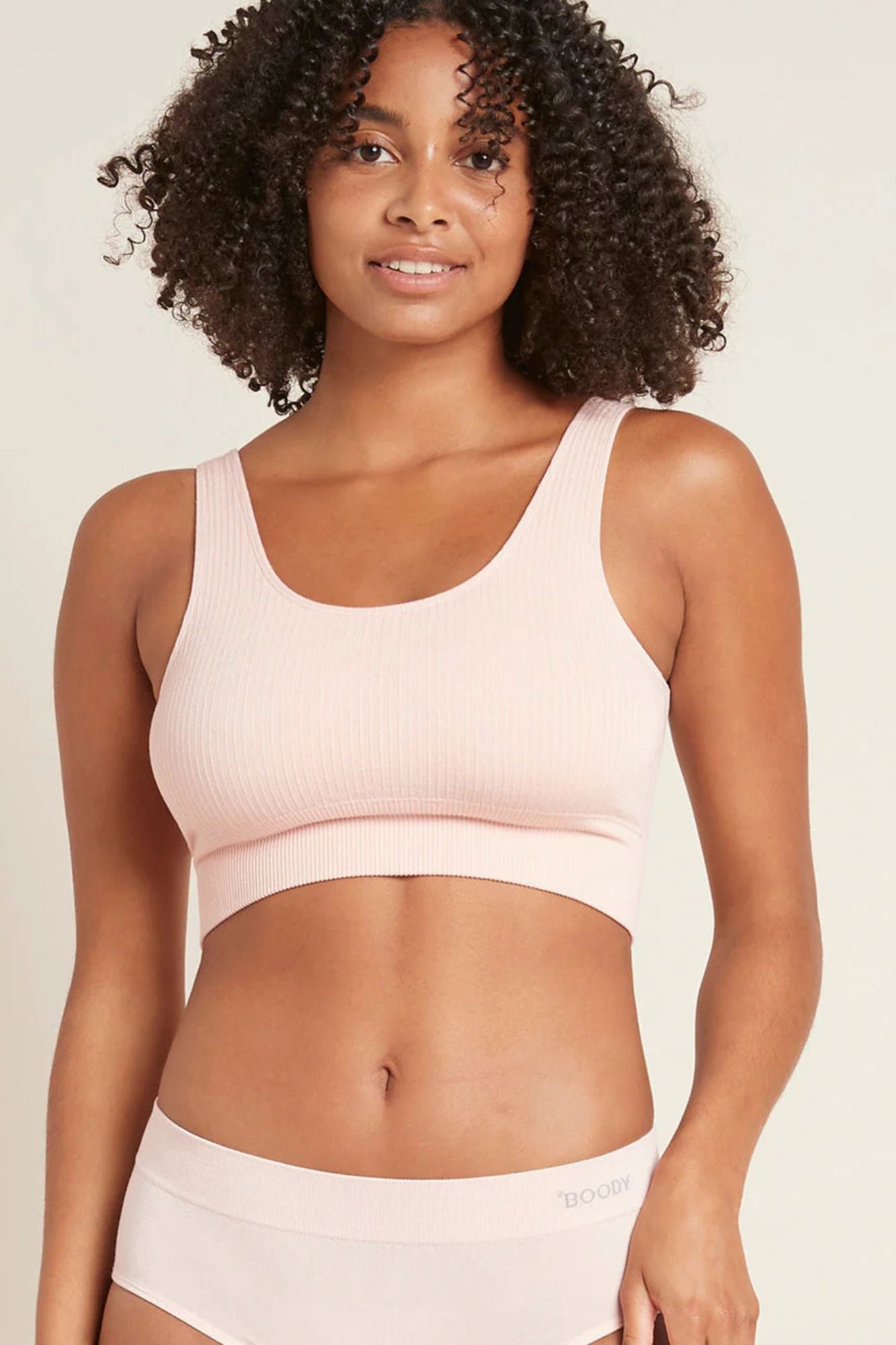 Ribbed Seamless Bra - Nude