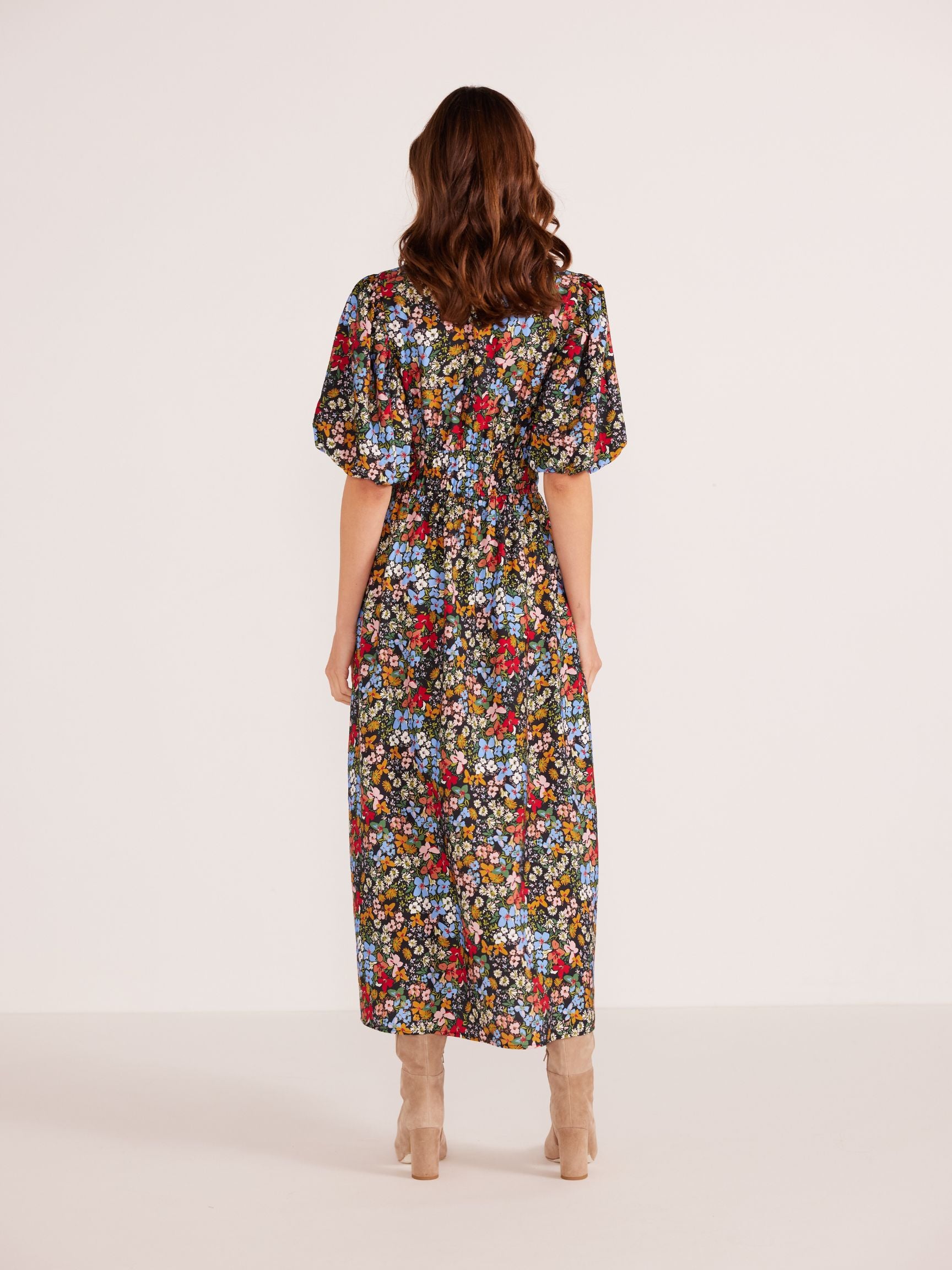 Josie Puff Sleeve Midi Dress