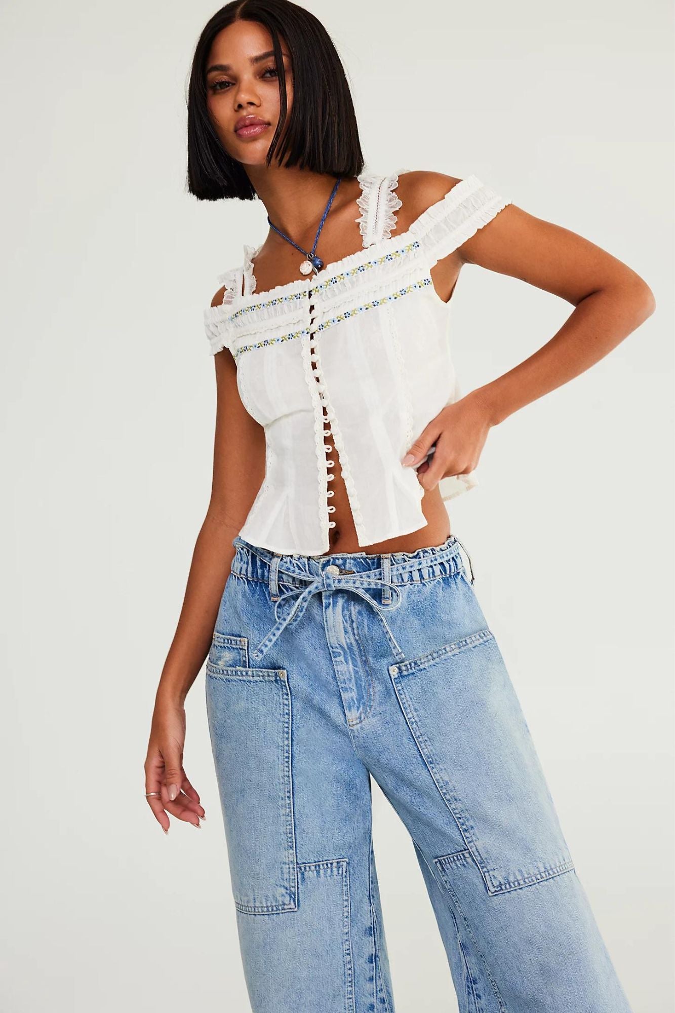 Curvy Outlaw Wide Leg Jeans