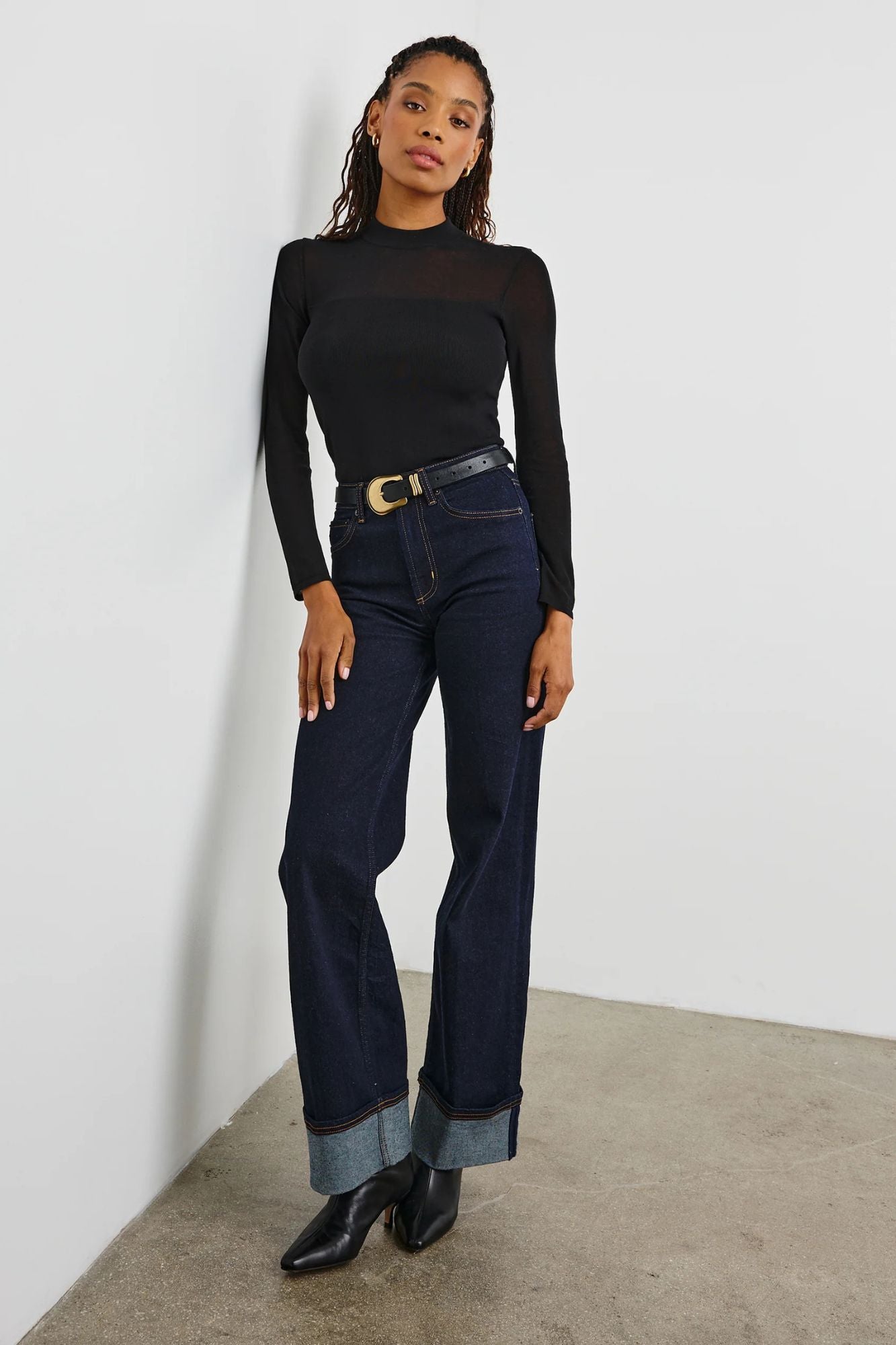 Winona Sheer Mockneck Top