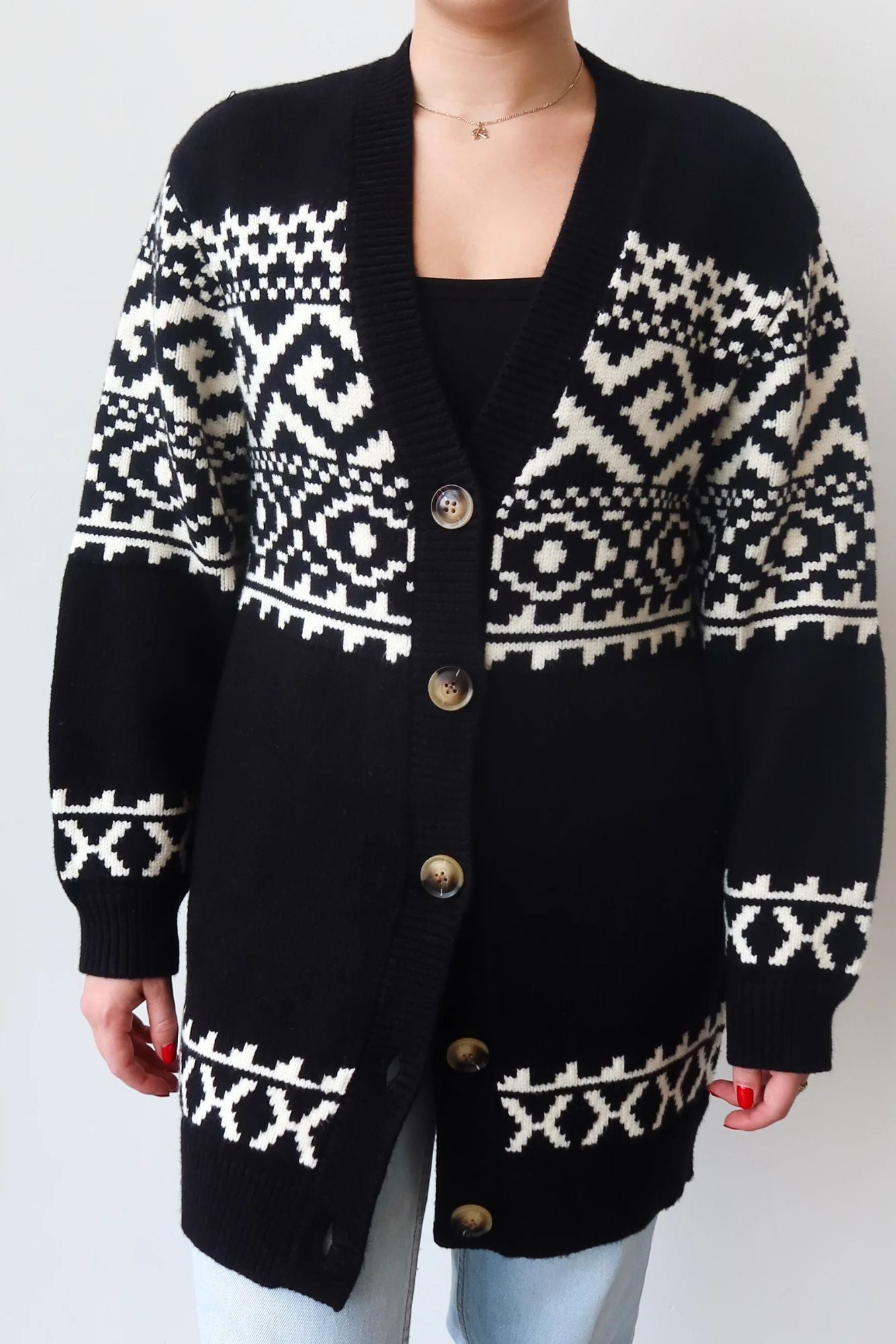 Fair Isle Knit Cardigan