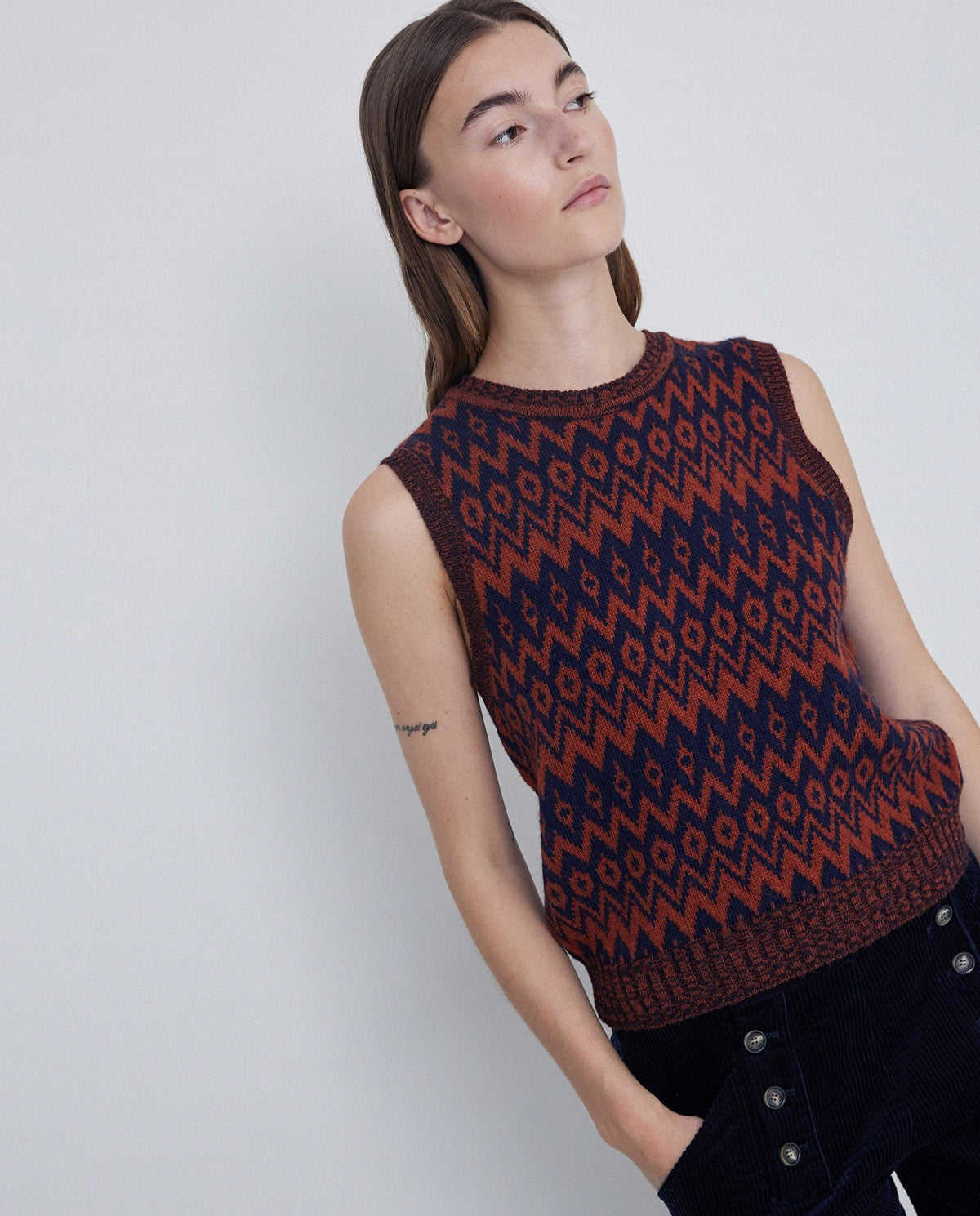 Maeve Jacquard Knit Vest