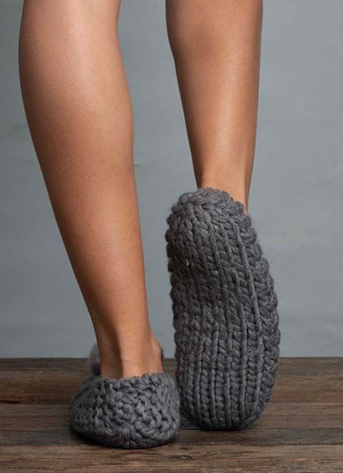 Grey Ballerina Slipper Sock