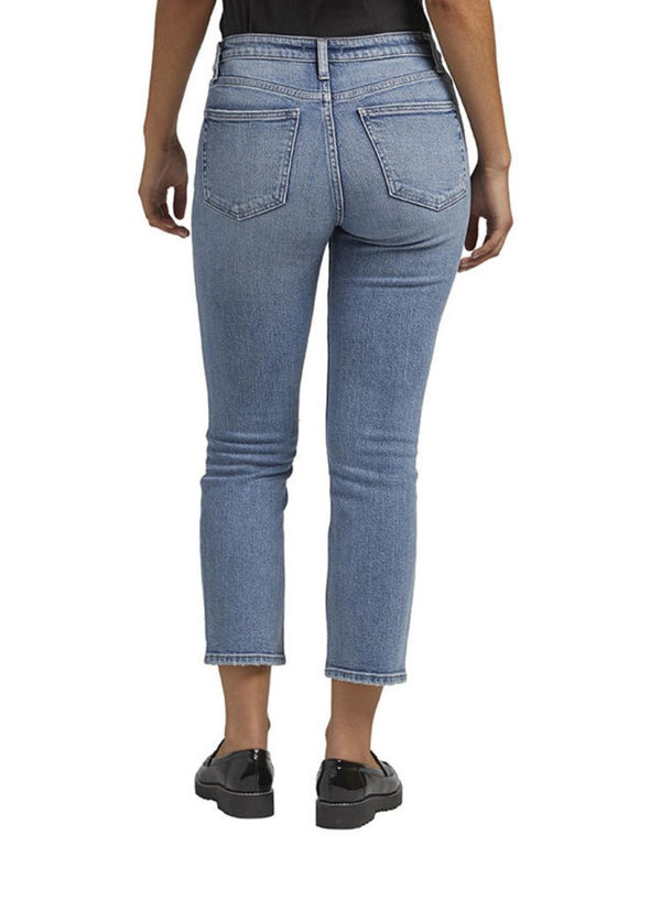 Most Wanted Mid Rise Straight Leg Ankle Jeans - Indigo Bay