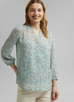 Esprit - Crinkle Chiffon Blouse - Indigo Bay