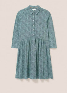 White Stuff Everly Jersey Shirt Dress - Blue Print — Grace the Boutique
