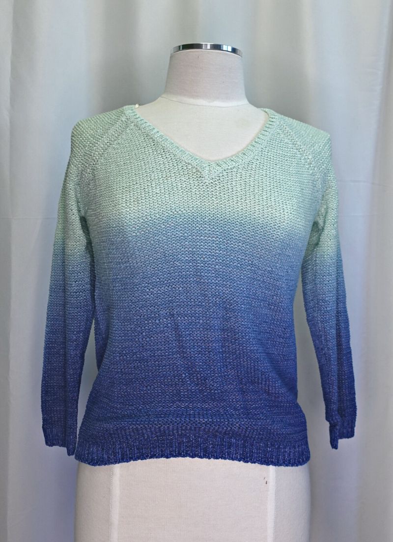Zelda V-Neck Ombre Sweater - Indigo Bay